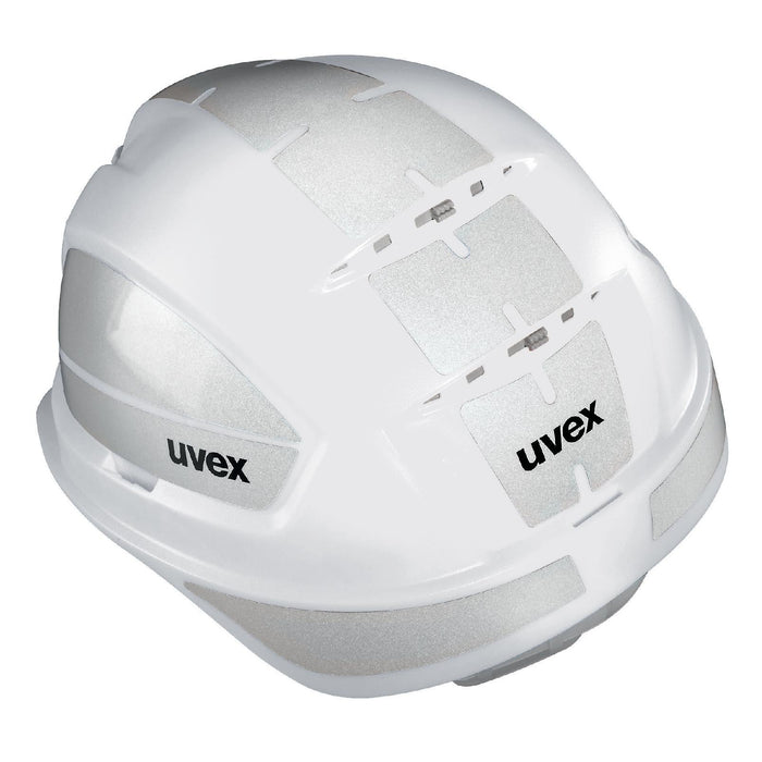 uvex pheos S-KR Schutzhelm weiß mit Kinnriemen und Reflexset L