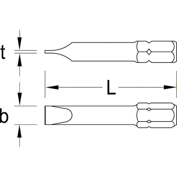 GEDORE Schraubendreherbit 1/4", Vorteilspack 10-tlg, Schlitz 7 mm