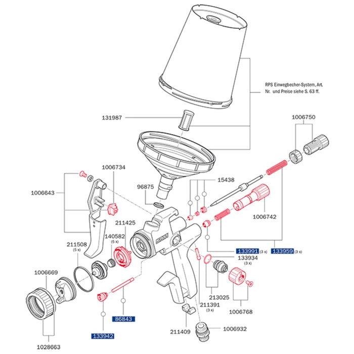 SATA PHASER Jet 5000 B HVLP 1.3 & RPS ohne Drehg